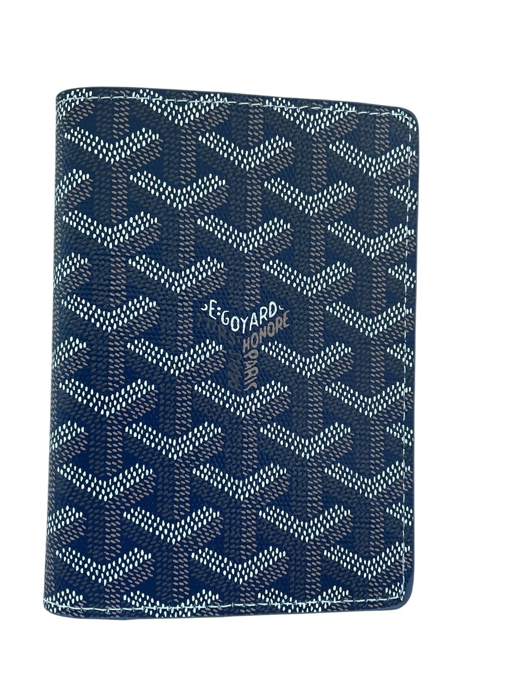 NEW Goyard Passport Holder Wallet Navy Blue